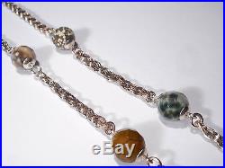 Antique Solid Silver Agate Necklace