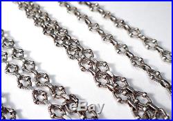 Antique Solid Silver Fancy Link Guard Chain