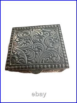 Antique Solid Silver Pill Box