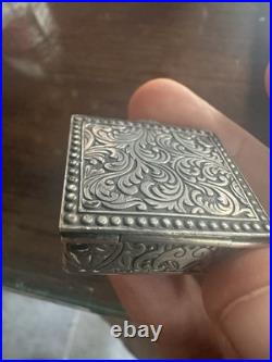 Antique Solid Silver Pill Box