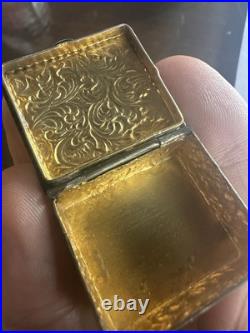 Antique Solid Silver Pill Box