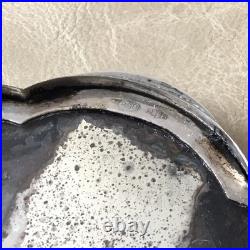 Antique Solid Silver Powder Box with Chiseled Floral Decoration