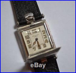Antique Solid Silver Rolex Trench Military WW1 Mens wristwatch