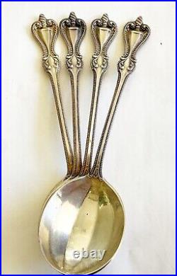 Antique Sterling Olde Colonial By Towle Bullion Spoons, 5. Set Of 4