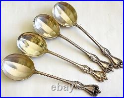 Antique Sterling Olde Colonial By Towle Bullion Spoons, 5. Set Of 4