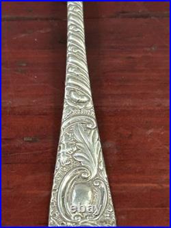 Antique Tilden Thurber & Co Small Serving Bullion Spoon Acid Etched Flower 18 G Antique Tilden Thurber & Co Small Serving Bullion Spoon Acid Etched Flower 18 G