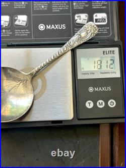 Antique Tilden Thurber & Co Small Serving Bullion Spoon Acid Etched Flower 18 G Antique Tilden Thurber & Co Small Serving Bullion Spoon Acid Etched Flower 18 G