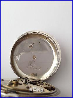 Antique Unusual Solid Silver 33446 Pocket watch J. W Rare Working