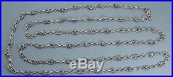 Antique Victorian 50 SOLID SILVER French Fancy Link Long Guard / Muff Chain
