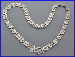 Antique Victorian SOLID SILVER Beaded Detail Unusual Collar BOOK CHAIN Necklace