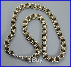 Antique Victorian SOLID SILVER Belcher Collar BOOK CHAIN Necklace with Dog Clip