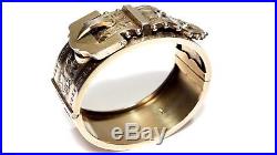 Antique Victorian Solid Silver Gilt Gorgeous Buckle Bangle 1882 Henry Walker
