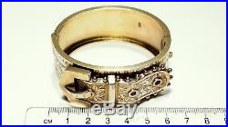 Antique Victorian Solid Silver Gilt Gorgeous Buckle Bangle 1882 Henry Walker
