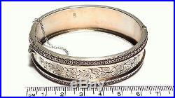 Antique Victorian Solid Solid Silver Engraved Opening Bangle B'ham 1888 JBs