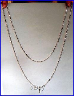 Antique Victorian Solid Sterling Silver Muff / Guard Chain