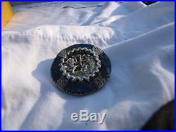 Antique peru 3D silver lapis lazuli pendant pin heavy solid 925 1 oz. Silver