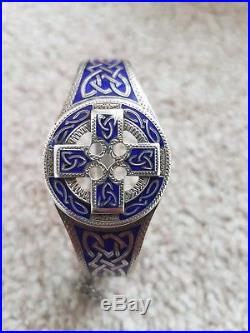 Antique rare russian quality solid silver enamel ladies bracelet 24. Grams