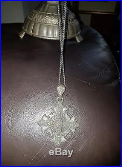Antique very old heavy (solid silver) pendant necklace. Very rare item