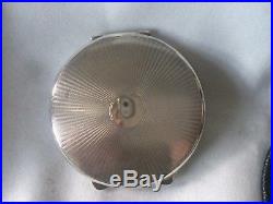 Art Deco Medium Size Solid Silver Guilloche Enamel Powder Compact. HM J. G. Ltd