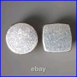 Atlantis Poured Silver Lot of 2 1 oz Square and 1 oz Round Skull & Crossbones