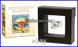 Australia 2013 SQUARE KANGAROO Summer Four Seasons $1 Oz Silver Prf in FULL OGP