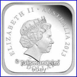 Australia 2013 SQUARE KANGAROO Summer Four Seasons $1 Oz Silver Prf in FULL OGP