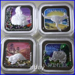 Australia 4 x 1 Dollar 2013 Silver Square 4x1 OZ F6768 Australian Seasons Series