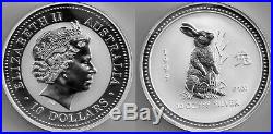 Australia SILVER Lunar series 10 (TEN) ounce solid silver. Year of Rabbit 1999