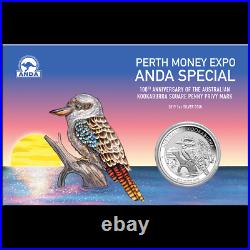 Australien 1 Dollar 2019 Kookaburra Privy Mark Square Penny 1 Oz Silber ST