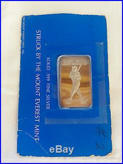 BABE RUTH America's Baseball Great SOLID. 999 FINE SILVER. Mount Everest Mint