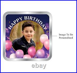 BIS Hallmarked Happy Birthday Gifting Personalised Silver Square Coin 50 gm