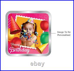 BIS Hallmarked Happy Birthday Personalised Silver Square Coin 999 Pure 100 gm