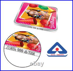 BIS Hallmarked Happy Birthday Personalised Silver Square Coin 999 Pure 20 gm