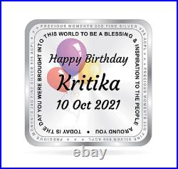 BIS Hallmarked Personalised Happy Birthday 999 Pure Silver Square Coin 20 gm BIS Hallmarked Personalised Happy Birthday 999 Pure Silver Square Coin 20 gm