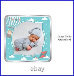 BIS Hallmarked Personalised New Born Baby Boy Silver Square Coin 999 Purity 50gm
