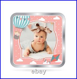 BIS Hallmarked Personalised New Born Baby Girl Silver Square Coin 100 gm