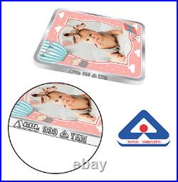 BIS Hallmarked Personalised New Born Baby Girl Silver Square Coin 50 gm