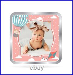 BIS Hallmarked Personalised New Born Baby Girl Silver Square Coin 50 gm j205 BIS Hallmarked Personalised New Born Baby Girl Silver Square Coin 50 gm j205
