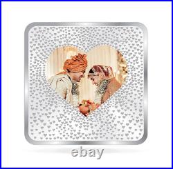 BIS Hallmarked Personalised Newly Married 999 Pure Silver Square Coin 50 gm BIS Hallmarked Personalised Newly Married 999 Pure Silver Square Coin 50 gm