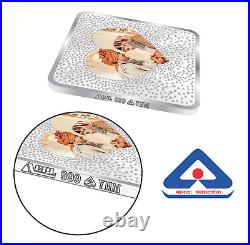 BIS Hallmarked Personalised Newly Married 999 Pure Silver Square Coin 50 gm