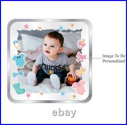 BIS Hallmarked Personalised Silver Square Coin New Born Baby Boy 999 Pure 20 gm