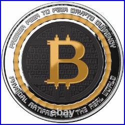 BITCOIN VALUE CONVERSION 1 oz. 999 Solid Silver Proof Round Color Coin With COA