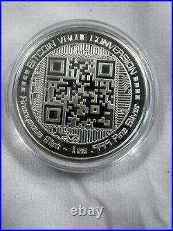 BITCOIN VALUE CONVERSION 1 oz. 999 Solid Silver Proof Round Colorized Coin COA