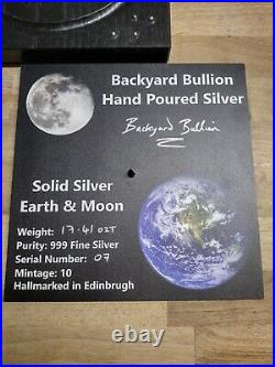 Backyard Bullion Solid Silver Earth And Moon 999 Fine Hallmarked