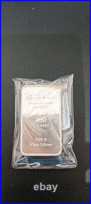 Baird And Co 100g 999.9 Fine Silver Bar Genuine solid silver