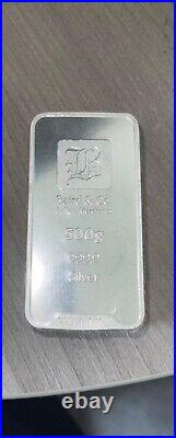 Baird & Co 500 gram solid silver bullion bar. 999