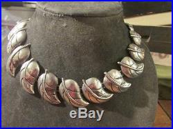 Beautiful Antique Rare Hecho En Mexico Solid Silver Necklace & Earrings, Signed