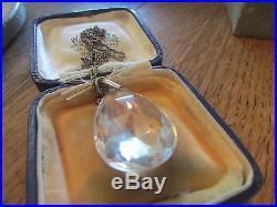 Beautiful Edwardian Rare Solid Silver & Rock Crystal Pendant & Silver Chain