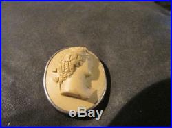 Beautiful Victorian Quality Solid Silver Bacchante Lava Cameo Brooch