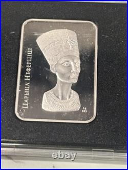 Belarus 20 Roubles 925 Silver Queen Nefertiti 2010 Rectangular Coin With COA